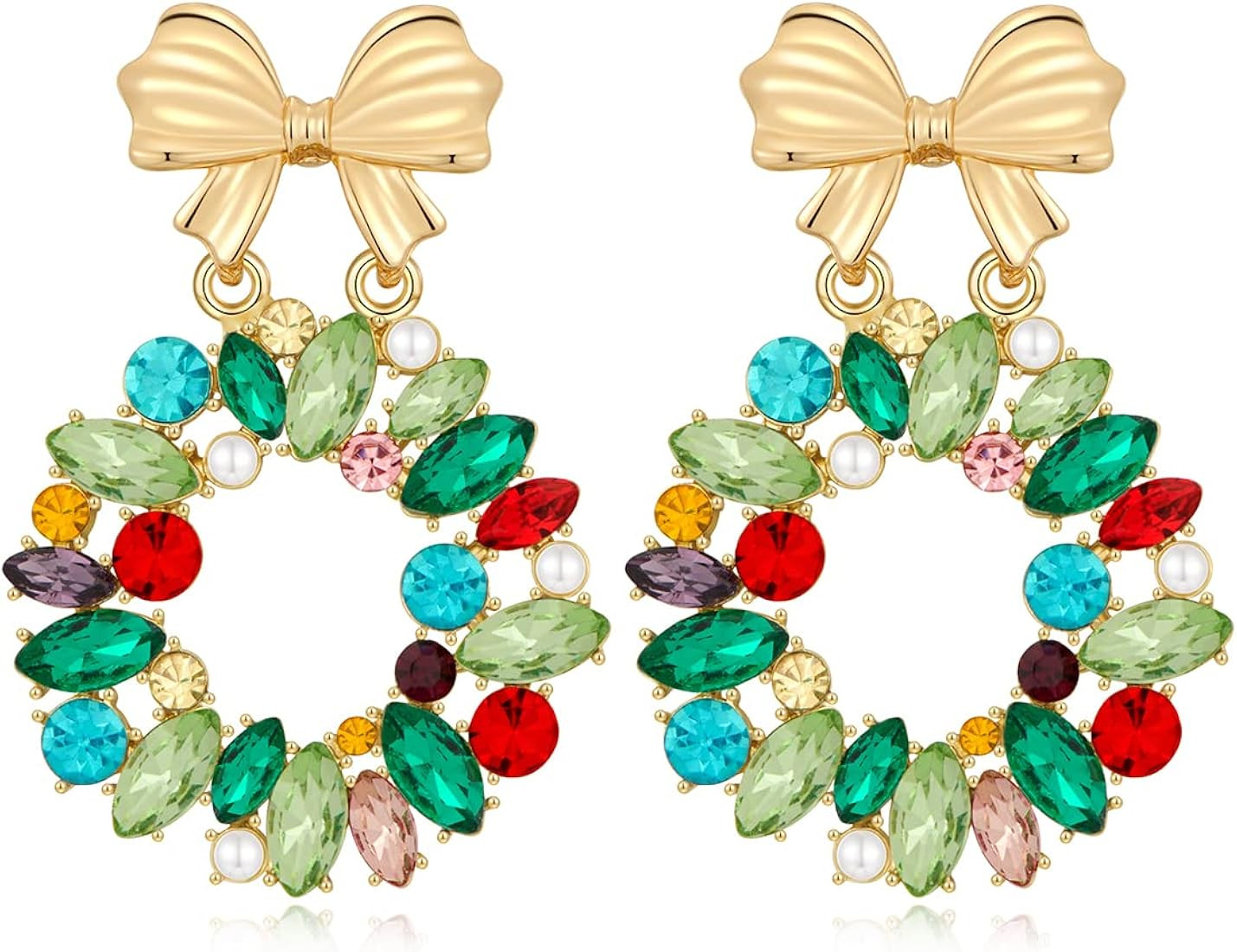 Christmas Earrings Tree Lights Linear Snowflake Deer Drop Earrings Holiday Christmas Gift | Amazon (US)