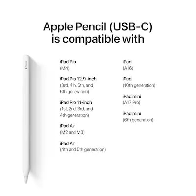 Apple - Pencil (USB-C) - White | Best Buy U.S.