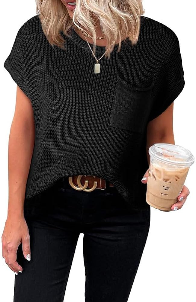 Dokotoo Women's Casual Short Sleeve Loose Tunic Tops Lightweight Knit Spring Pullover Sweater Blo... | Amazon (US)