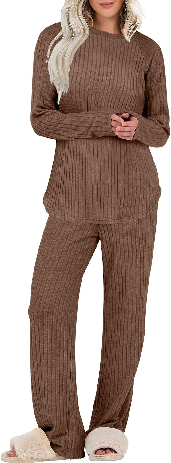 ANRABESS Womens 2 Piece Lounge Pajamas Sets Casual Fall Outfits | Amazon (US)