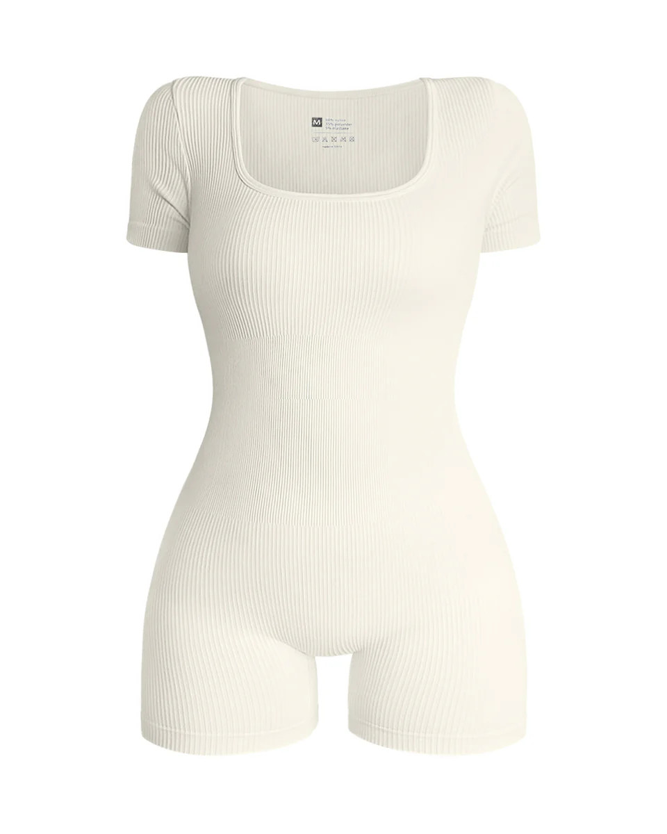 Square Neck Exercise Rompers | Oqq