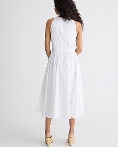 High-neck cotton poplin midi dress | J. Crew US