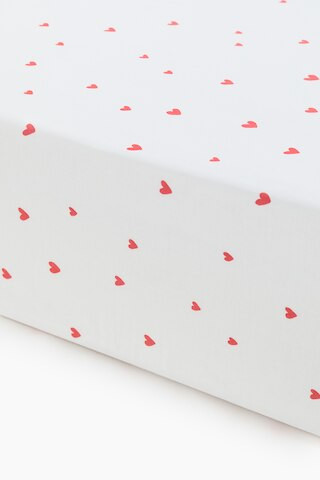 H & M - Patterned Cotton Fitted Sheet - White | H&M (US + CA)
