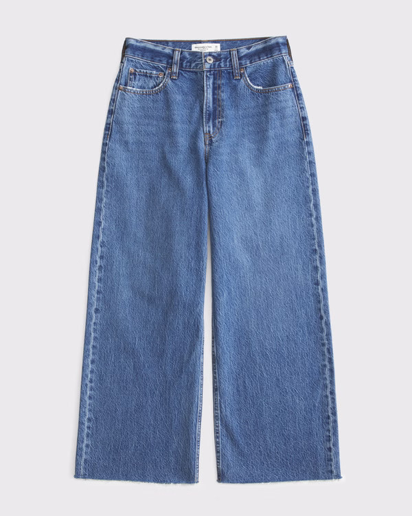 Curve Love High Rise Cropped Wide Leg Jean | Abercrombie & Fitch (US)