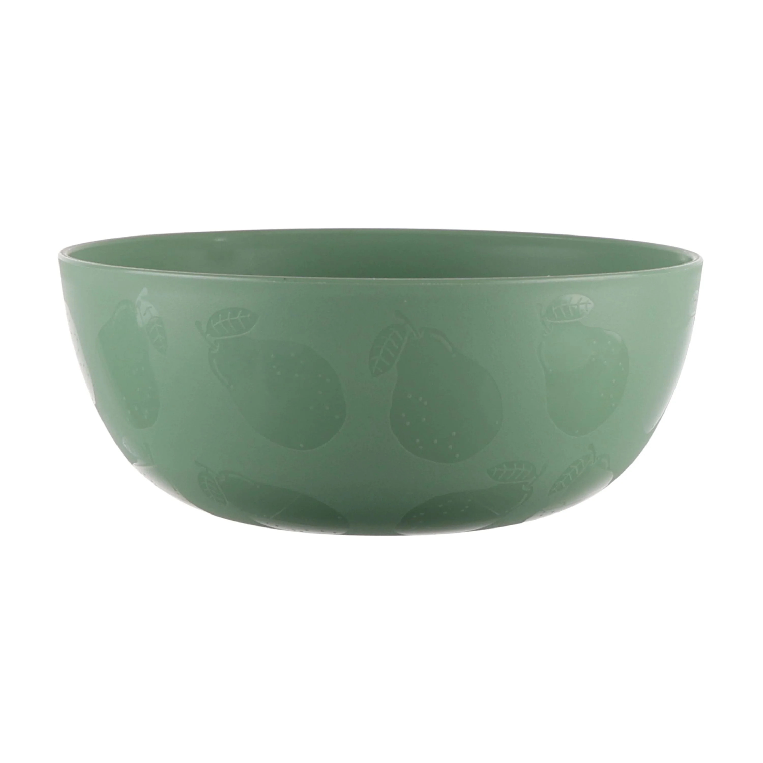 Mainstays 38 Ounce Round Green Cereal Bowl with Pear Etched Design | Walmart (US)