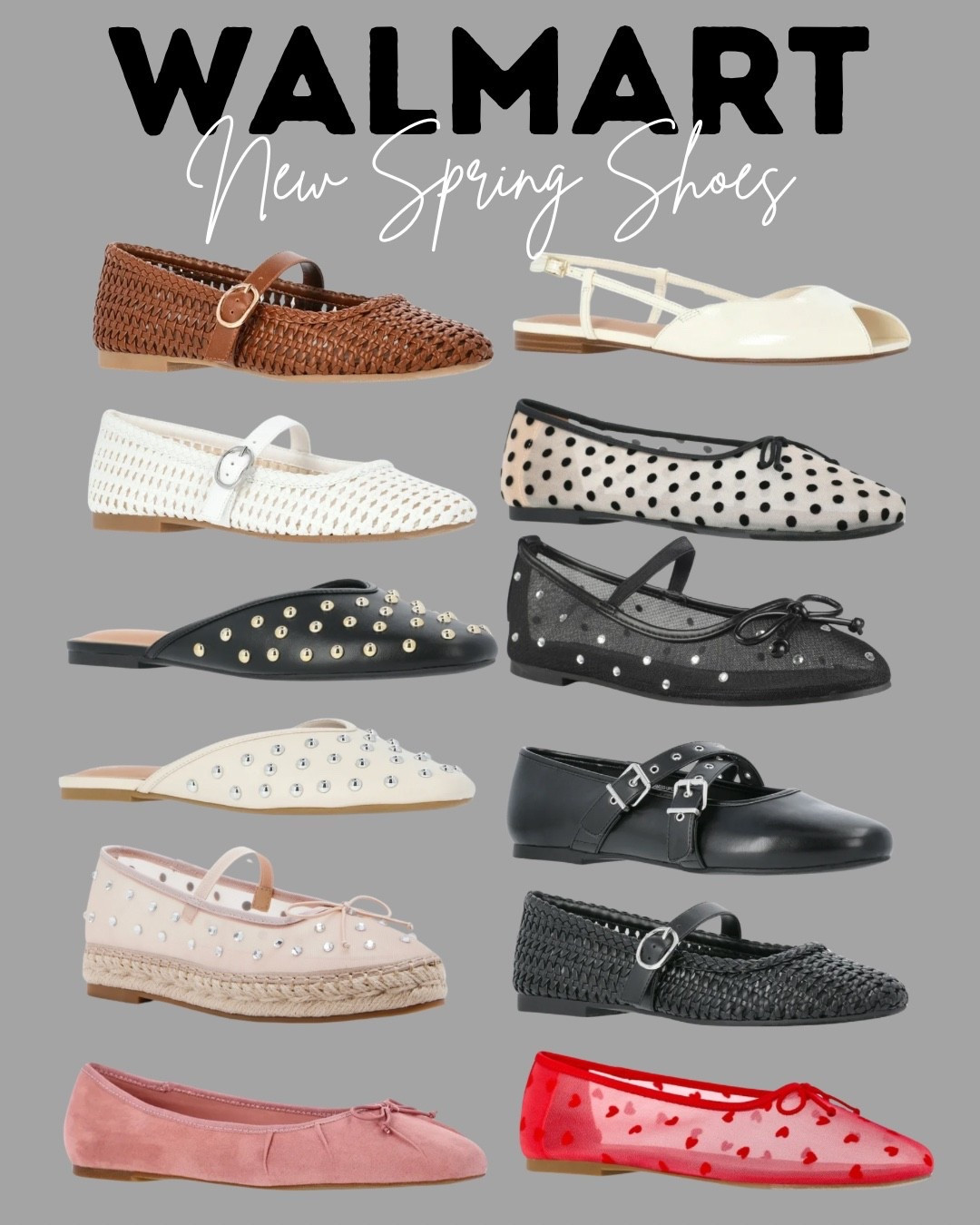 NEW spring shoes from Walmart! Can’t wait to see what else they bring out this season! 😍😍 love the heart ballet flats for Valentine’s Day! ❤️



#walmart #walmartfashion #walmartfinds #walmartstyle #spring #springfashion #springstyle #shoes #balletflats #flats #maryjanes #espadrille #spring2026 #newarrivals #trendy #springbreak #balletflats#LTKShoeCrush #timeandtru #springfashion #springshoes #noboundaries #meshflats 





#LTKFindsUnder100 #LTKFindsUnder50 #LTKSeasonal