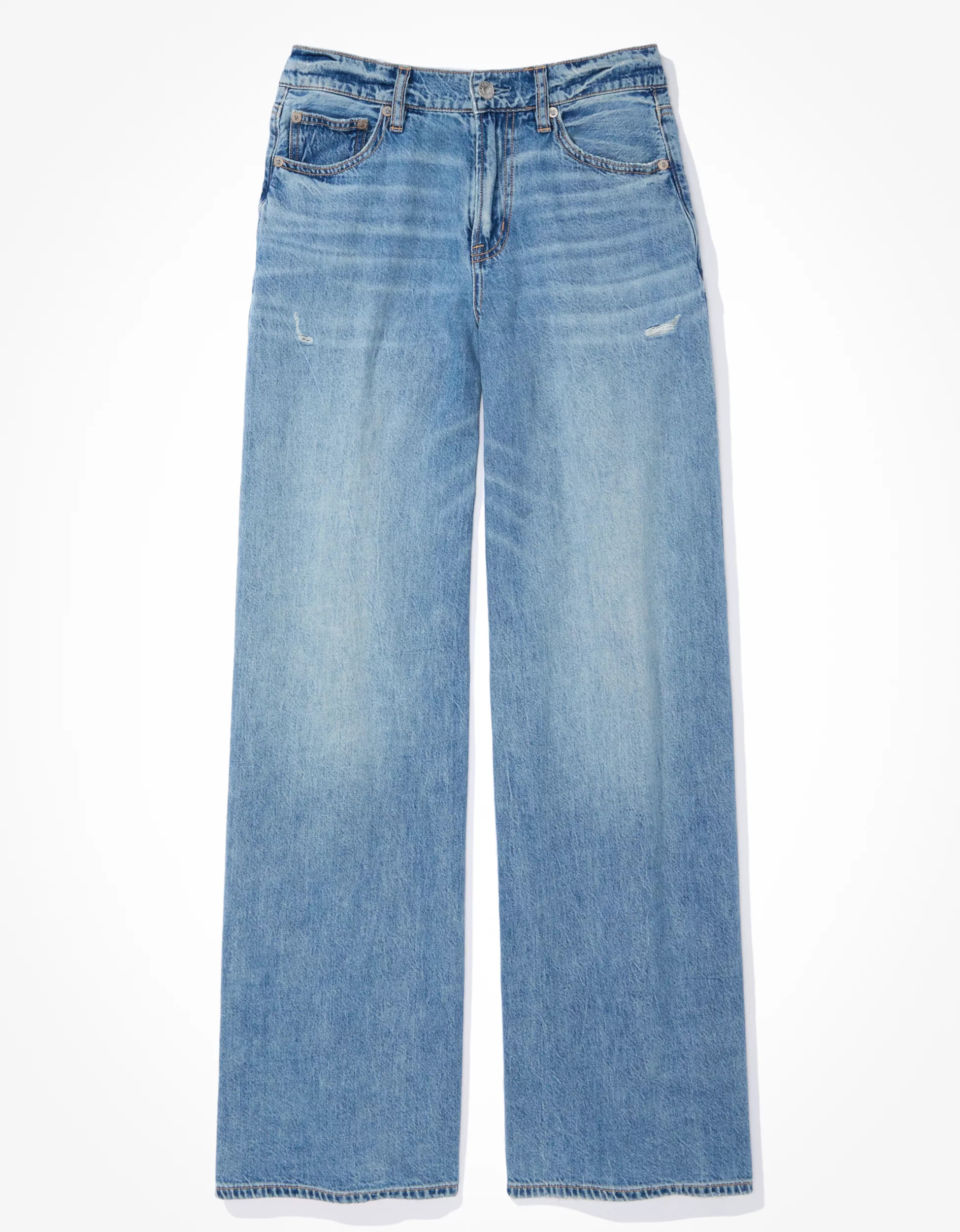 AE Dreamy Drape Super High-Waisted Baggy Ultra Wide-Leg Jean | American Eagle Outfitters (US & CA)