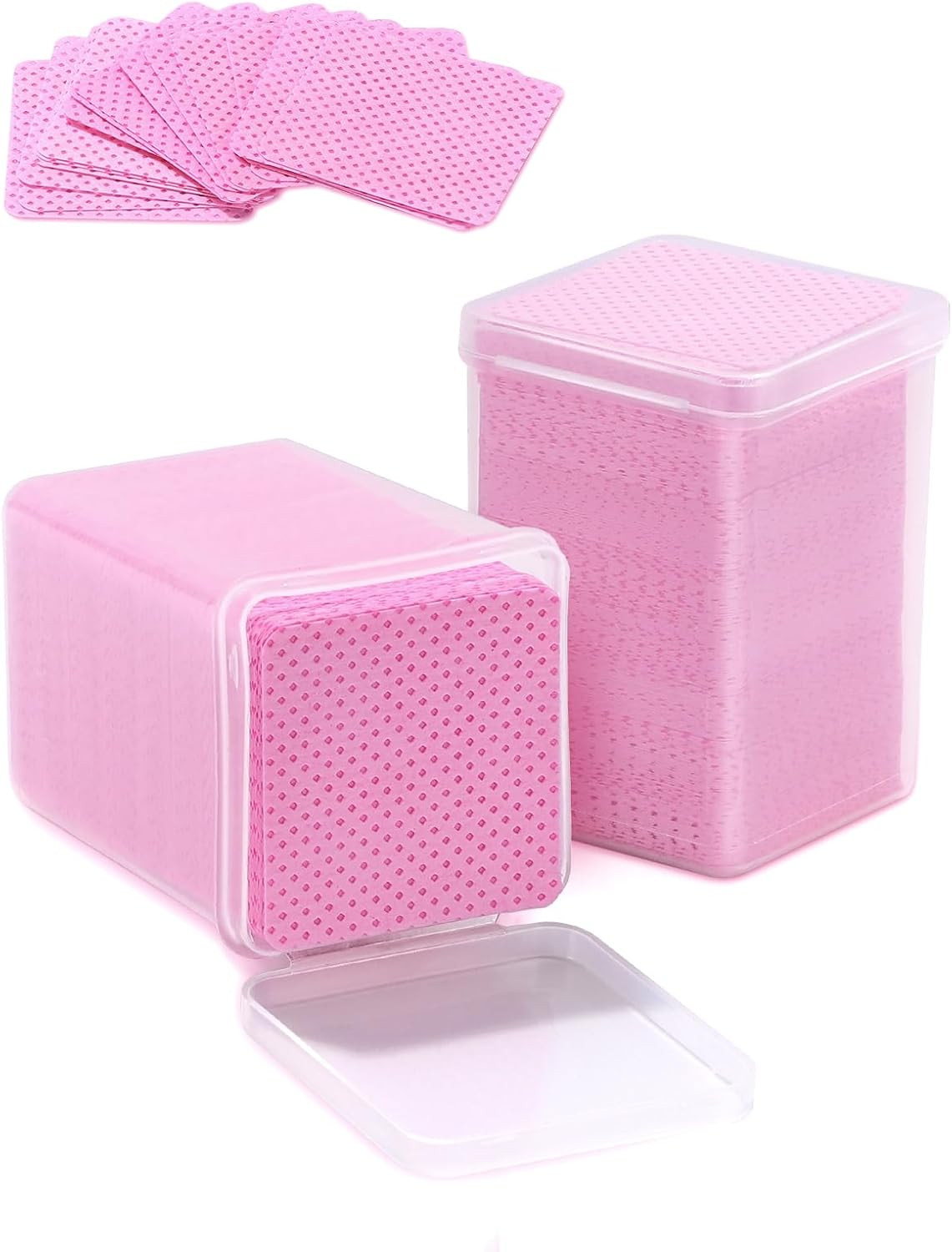 TEOYALL Lint Free Nail Wipes, 400 PCS Non-Woven Fabric Nail Cleaning Pads Pink Lash Extensions Glue Cleaning Wipes Nail Salon Supplies (400 PCS) | Amazon (US)