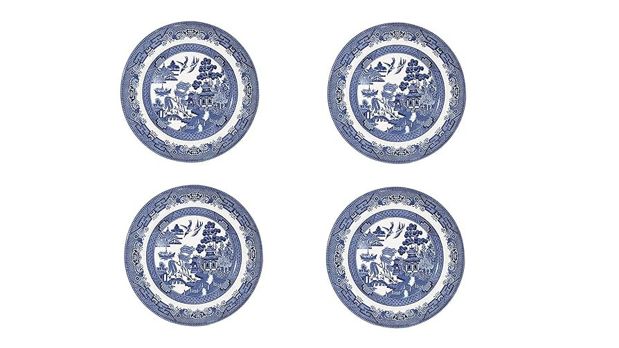 Churchill Blue Willow Salad Plate 8", Set Of 4, Made In England | Amazon (US)