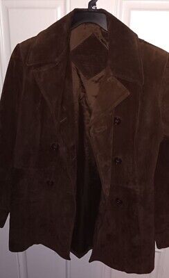 Preston & York Mens Small 100% Genuine Suede Leather Jacket Blazer Dark Brown | eBay US