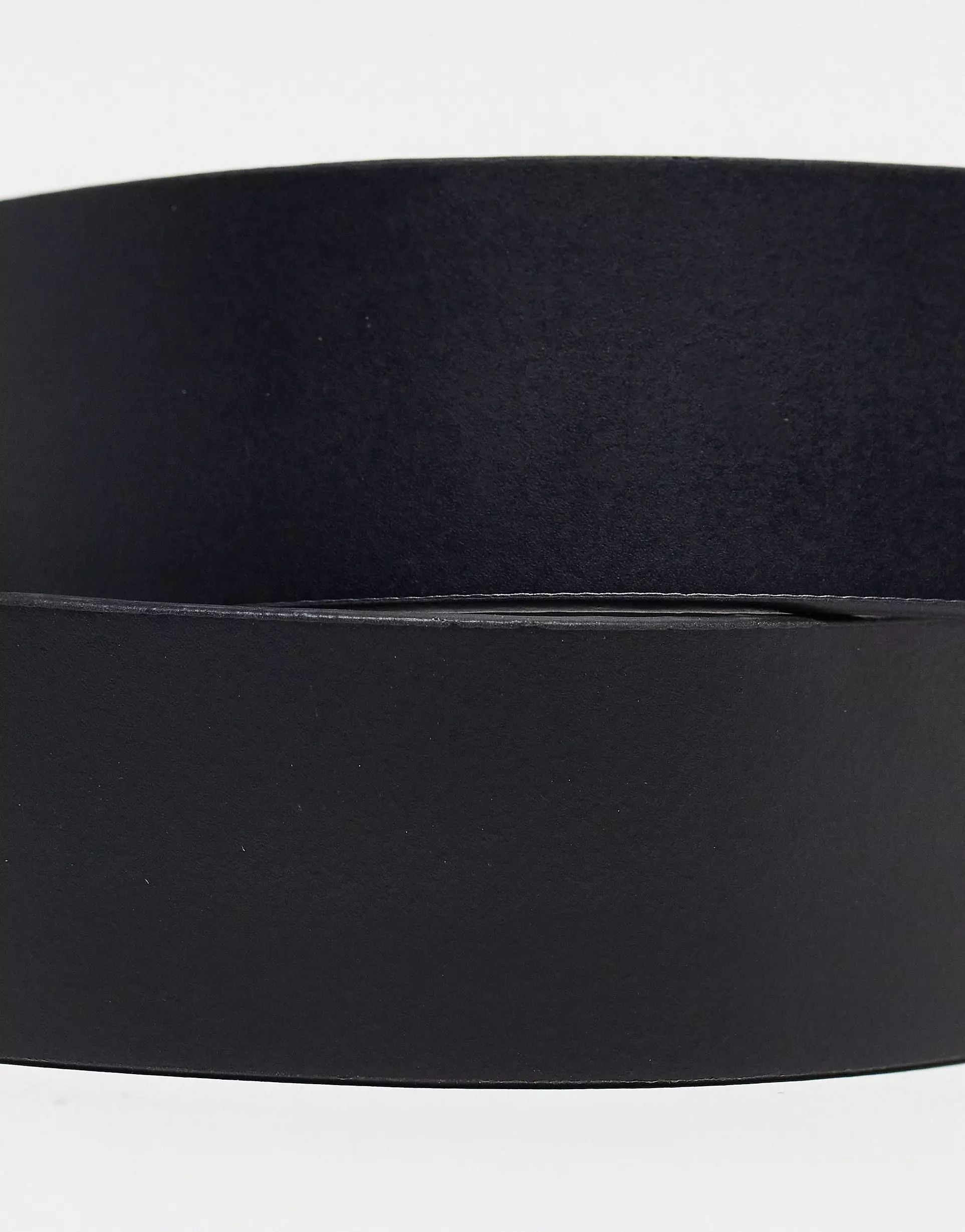 ASOS DESIGN smart leather belt with gold buckle in black | ASOS (Global)