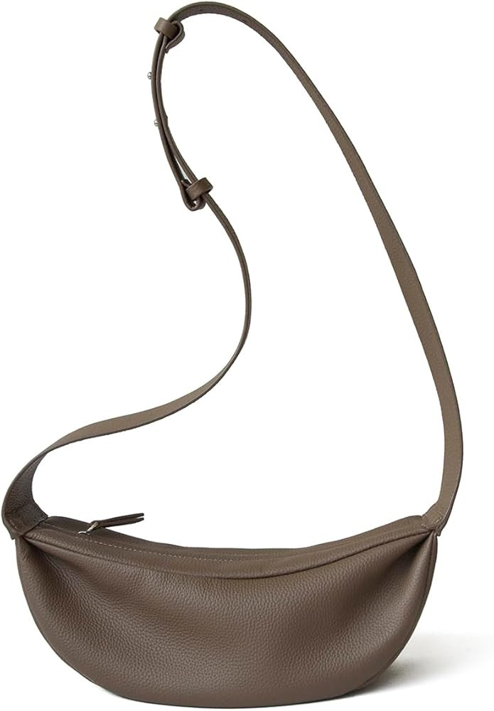 Genuine Leather Crescent Sling Hobo Bags Crossbody for Women, Chest Belt Bag Purse Unisex with Wi... | Amazon (US)