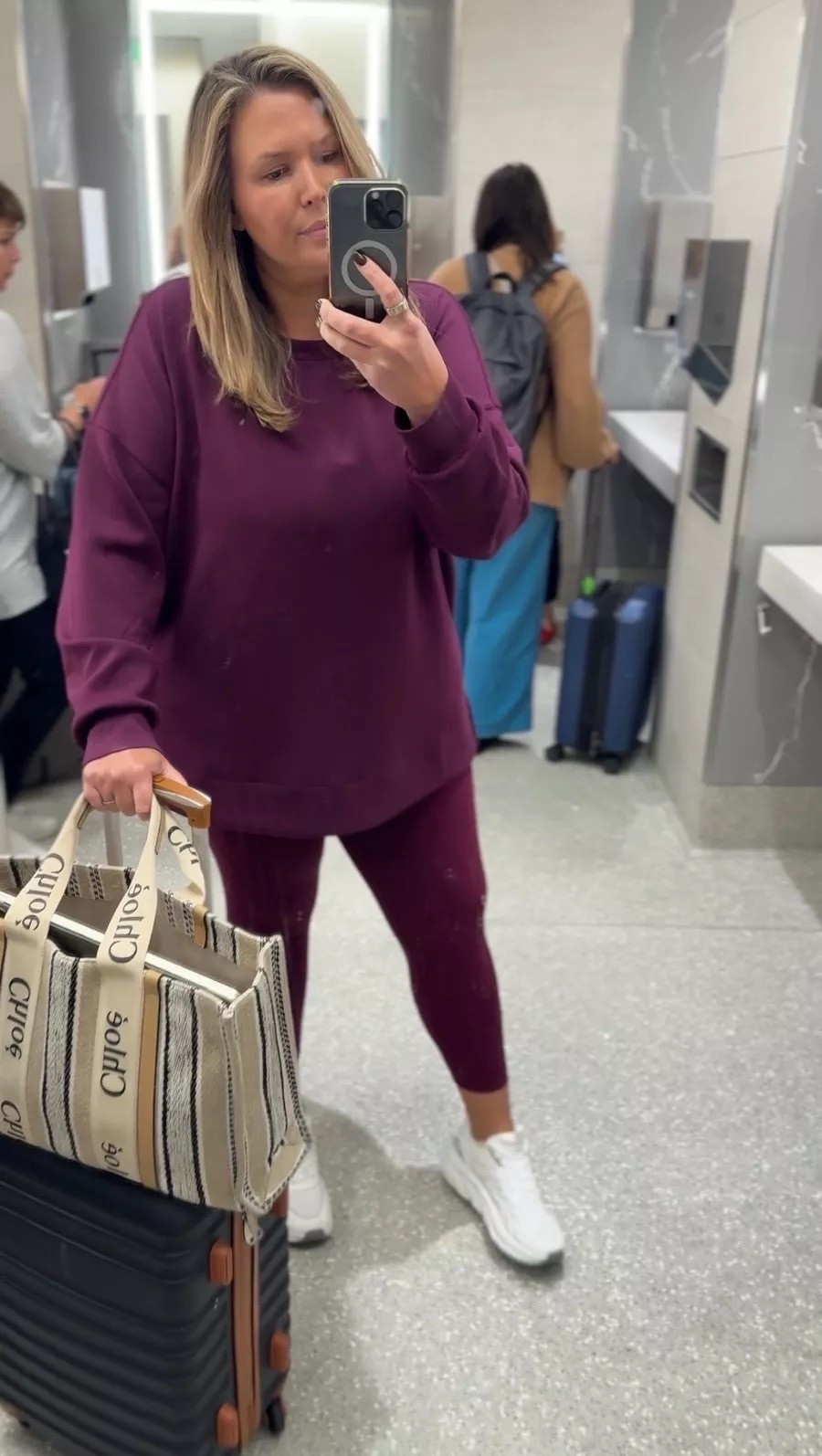 Wearing a 2X in leggings and 3X in top! Leggings and top on sale right now and are amazing / they don’t roll down!! Sweat wicking! Get your regular size and size up in top! 

Plus size fashion, comfy casual, matching set, travel outfit, airport outfit, spanx finds

#LTKSaleAlert #LTKPlusSize #LTKMidsize