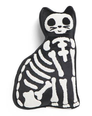 12x20 Cat Shaped Skeleton Pillow | TJ Maxx