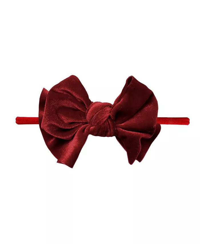 Infant-Toddler Fab-Bow-Lous® Velvet Skinny Headband for Girls | Macy's