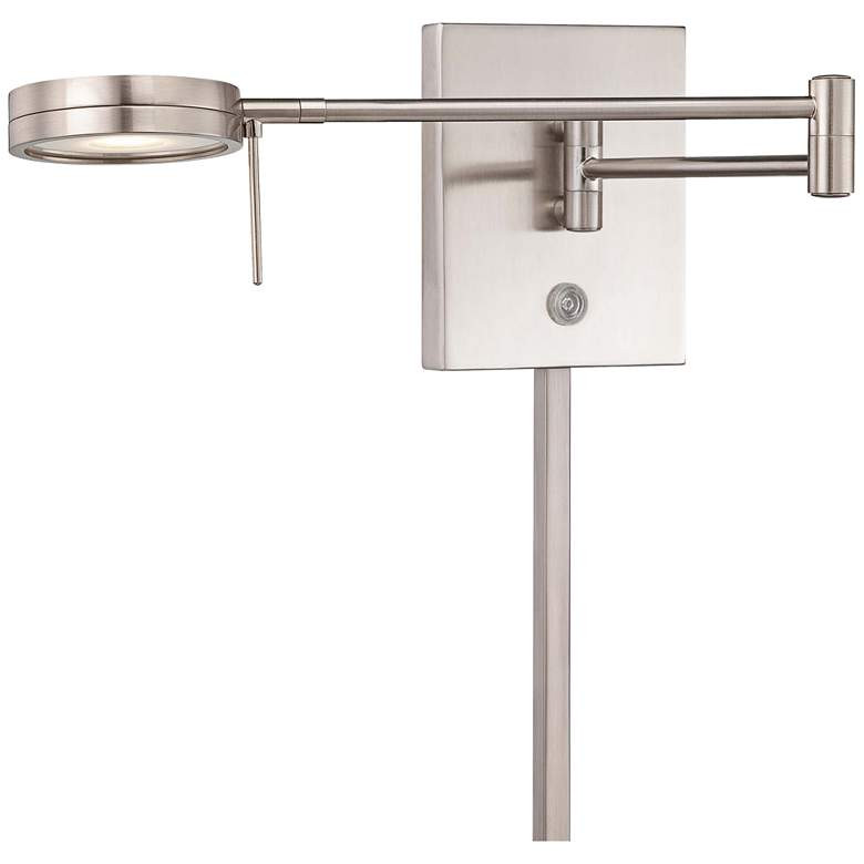 George Kovacs Round Head LED Nickel Modern Plug-In Swing Arm Wall Lamp - #X0664 | Lamps Plus | Lamps Plus