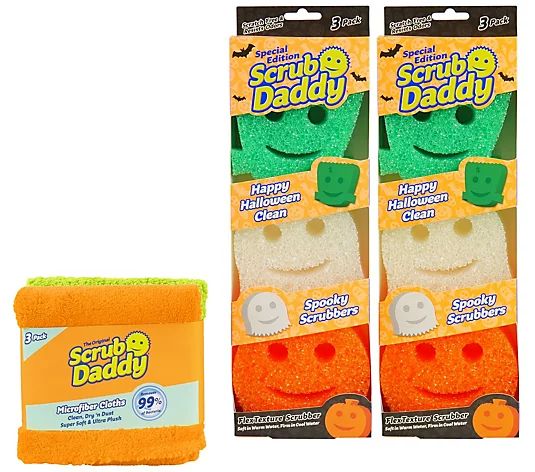 Scrub Daddy Seasonal Set of (6) Sponges & (3) Towels Auto-Delivery - QVC.com | QVC