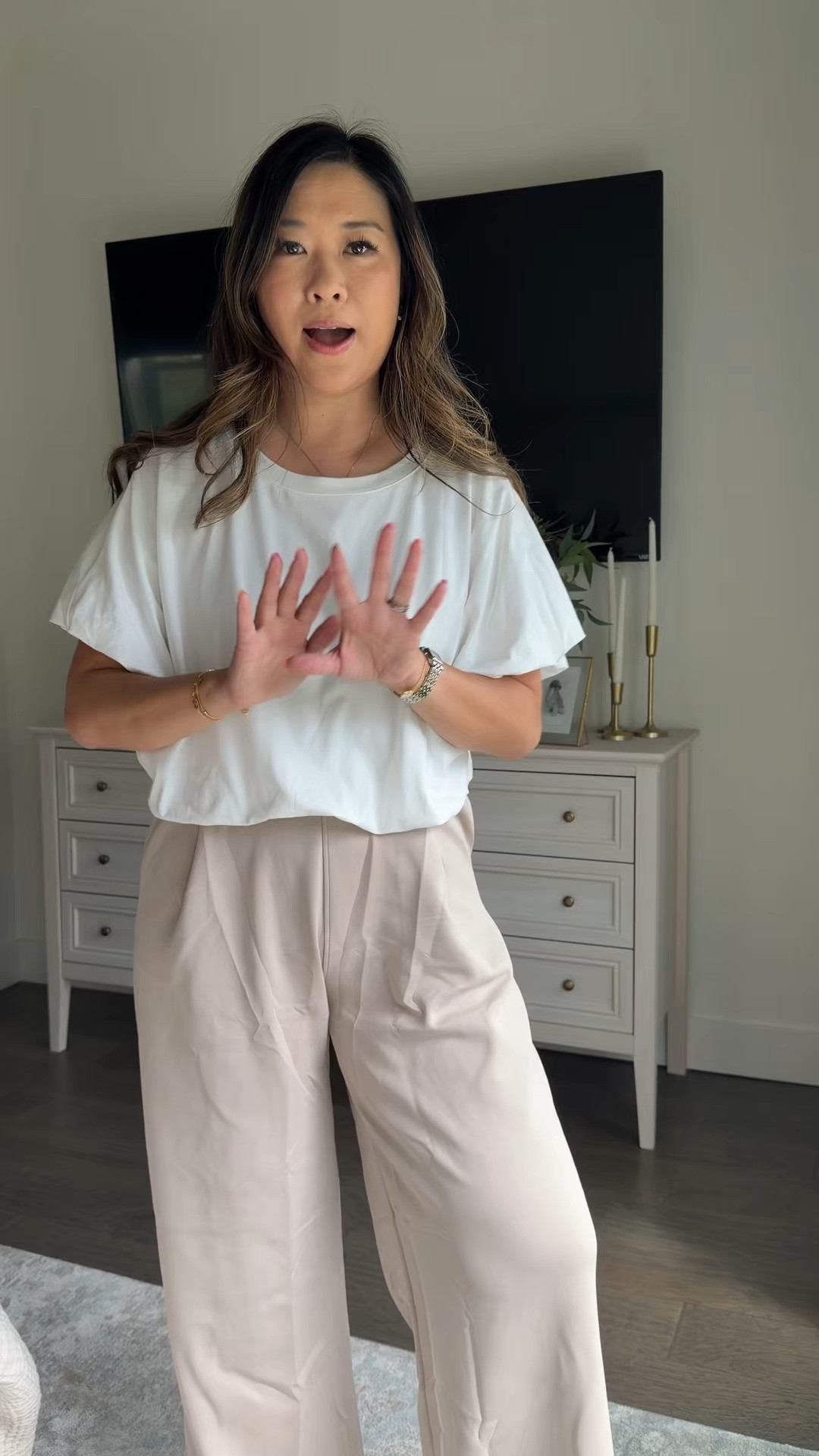 Amazon outfit // white tee and wide leg pants // casual 

Medium in both

#LTKootd #LTKSeasonal #LTKOver40