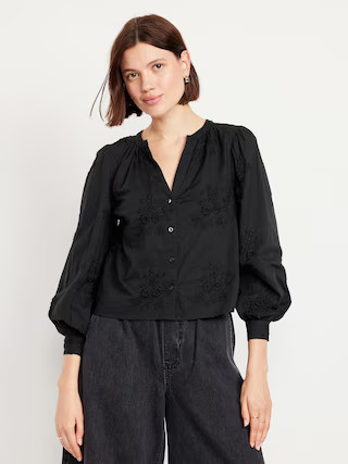 Button-Down Embroidered Top | Old Navy (US)