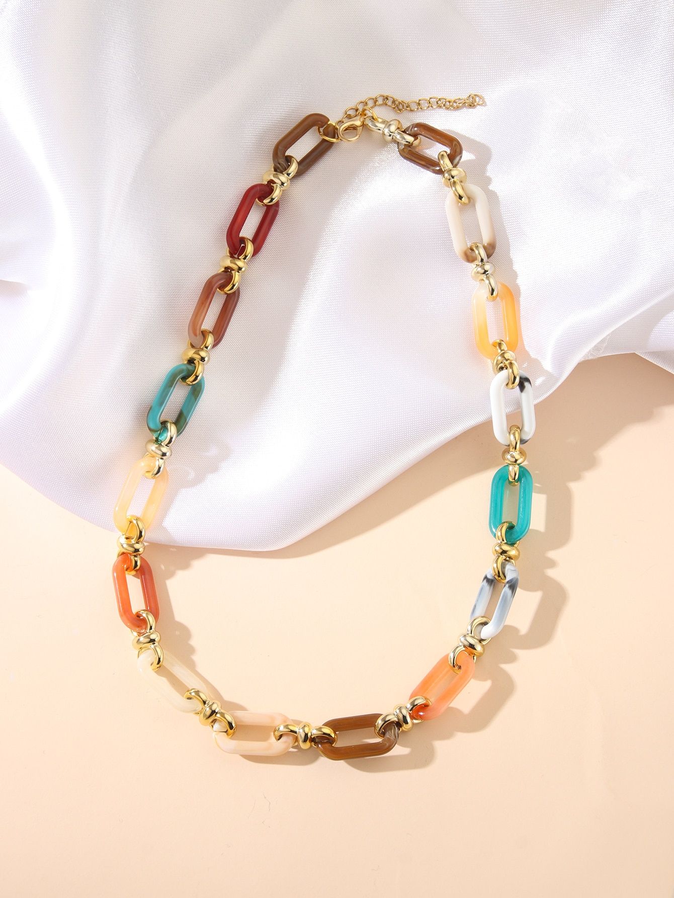 Color Block Chain Necklace | SHEIN