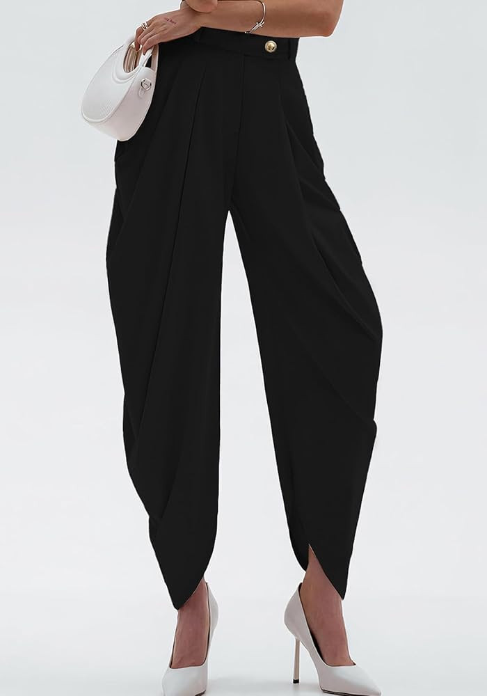 Unybwonn Women's Dress Slacks Pants Casual Pleated Business Work Pants Wide Leg High Waisted Pala... | Amazon (US)