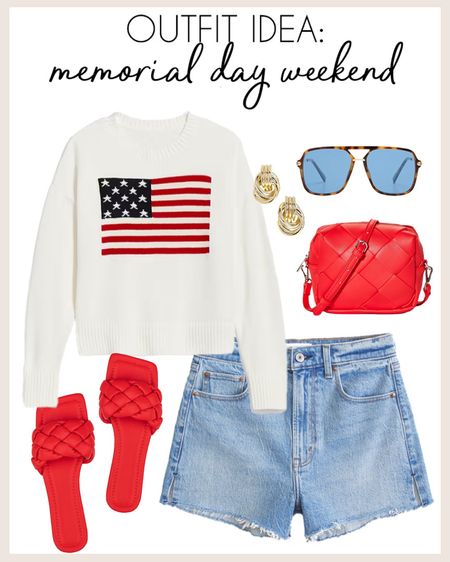 The cutest outfit idea for MDW!

#summerstyle

Summer style. Chic MDW outfit. White American flag sweater. Memorial Day weekend outfit. Red braided sandals. Abercrombie denim mom shorts. Red white and blue outfit idea for summer  

#LTKStyleTip #LTKSeasonal #LTKFindsUnder100