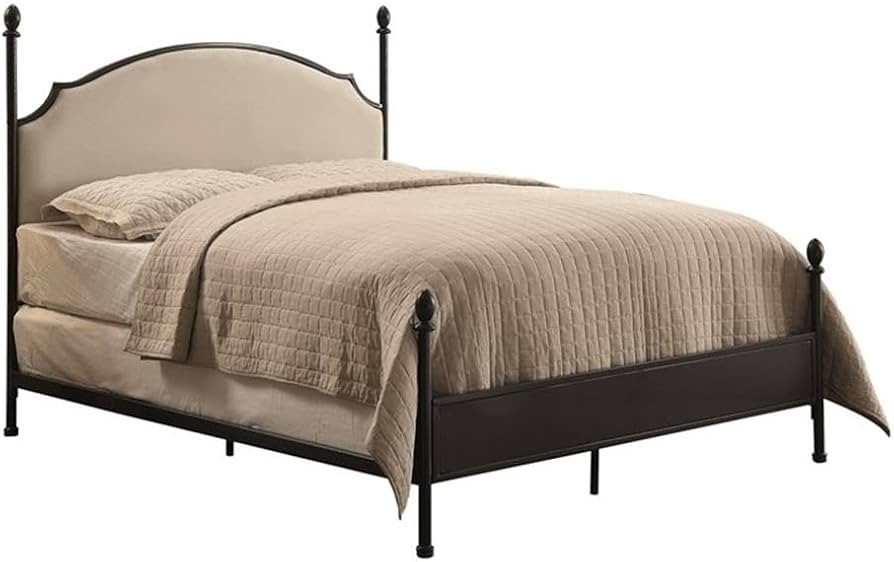 Bowery Hill Metal Queen Poster Panel Bed, Silver Gun Metal Finish, 85.25"L x 62.88"W x 55.88"H, T... | Amazon (US)