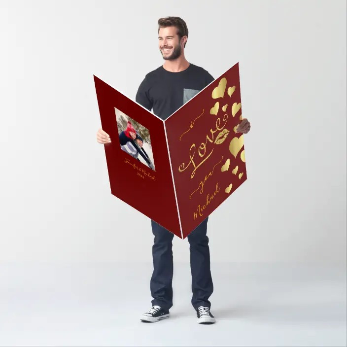 I LOVE YOU HEARTS & KISSES VALENTINE'S DAY JUMBO CARD | Zazzle.com | Zazzle