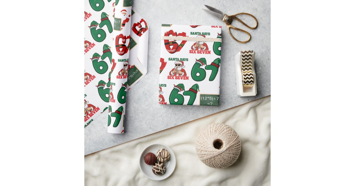 67 Meme Funny Santa Christmas Gift Wrap For Teen  | Zazzle | Zazzle
