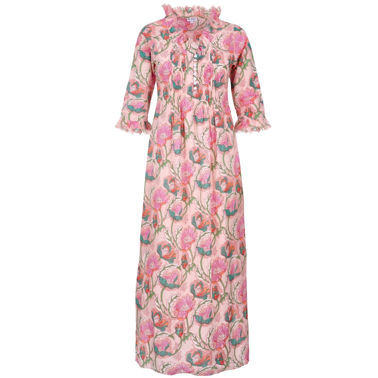 Cotton Annabel Maxi Dress In Peachy Floral | Wolf & Badger (US)