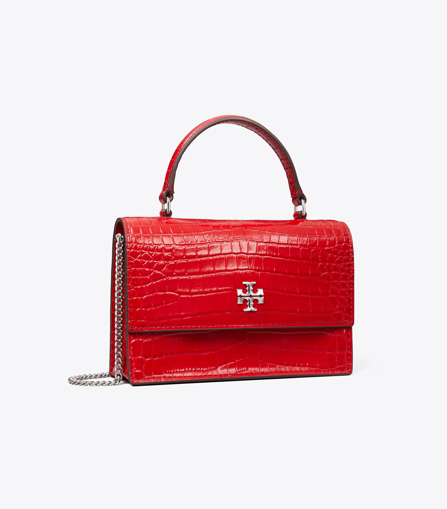 Mini Kira Croc-Embossed Top-Handle Crossbody: Women's Handbags | Mini Bags | Tory Burch UK | Tory Burch (UK)