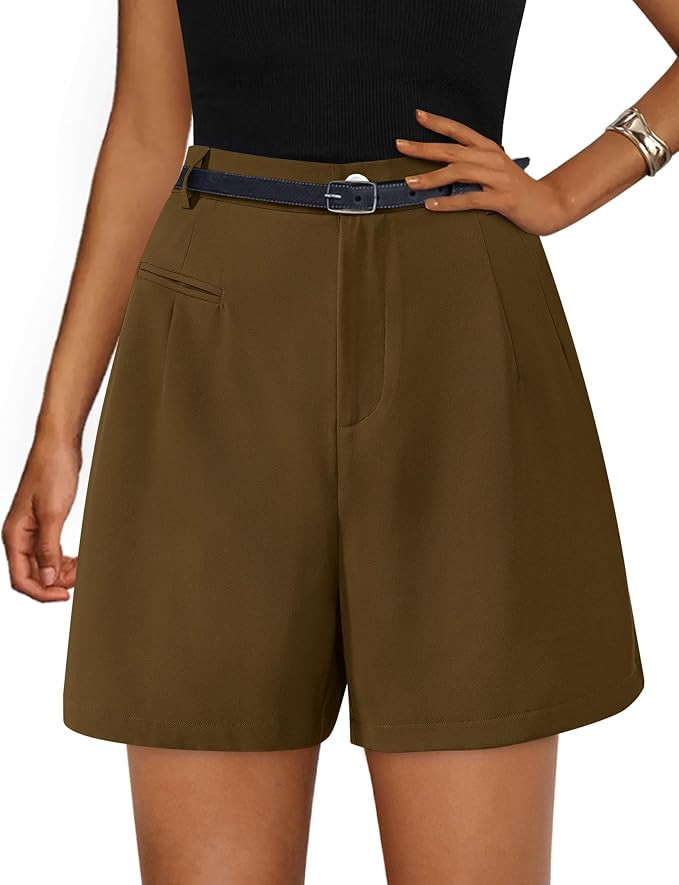 PRETTYGARDEN Shorts for Women Dressy 2026 Summer Elastic High Waisted Wide Leg Business Casual Wo... | Amazon (US)