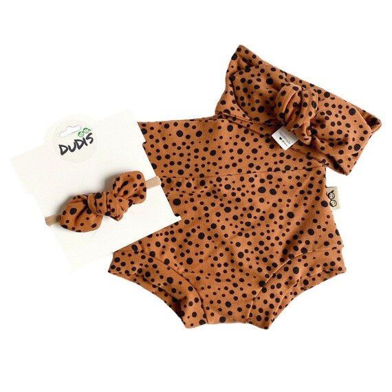 Tan Abstract Micro Dot Bummies and Tiny Knot or Top Knot | Etsy | Etsy (US)