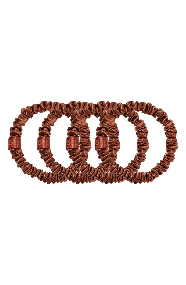 Pure Silk 4-Pack Skinny Scrunchies: Back to Basics Collection | Nordstrom