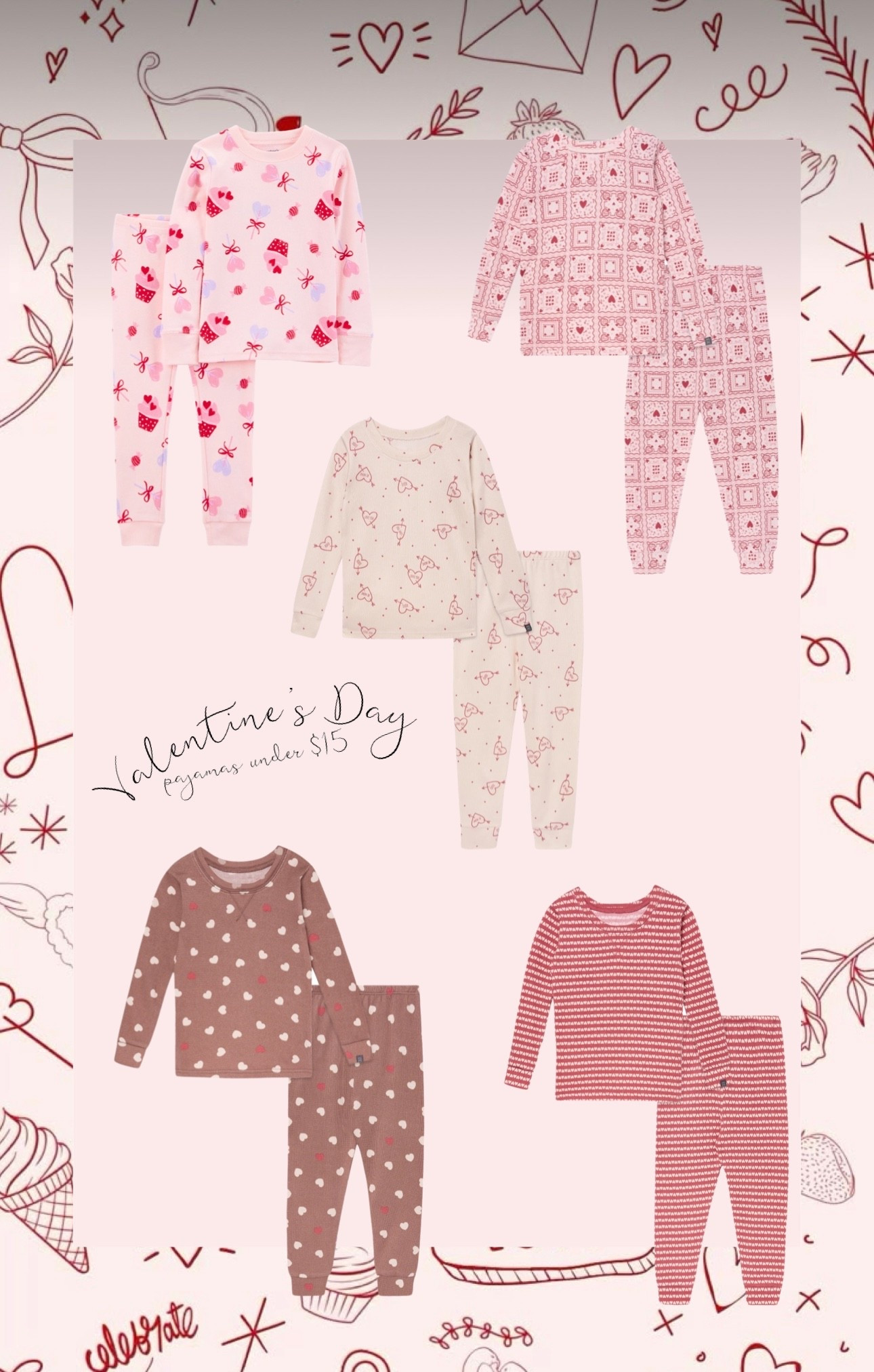 adorable holiday pajamas for under $15 🩷❤️🍒💘 

#LTKmomlife #LTKKids #LTKBaby