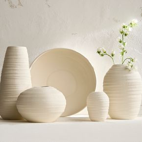 Ceramic Fluted Vases & Centerpiece Bowl | West Elm (US)