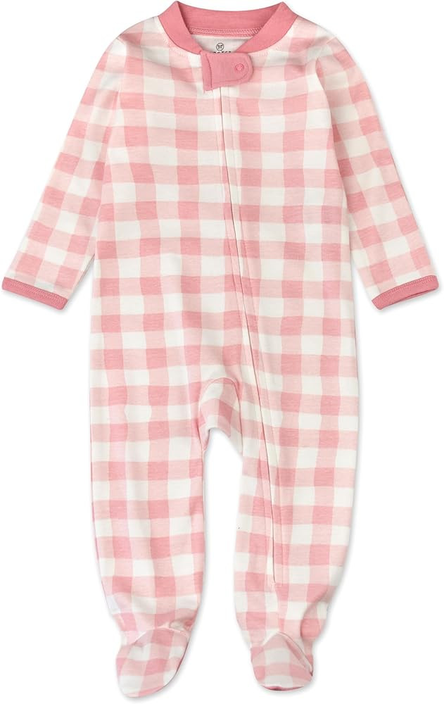 HonestBaby Baby Girls' Sleep and Play Footed Pajamas One-Piece Sleeper Jumpsuit Zip-front Pjs Org... | Amazon (US)