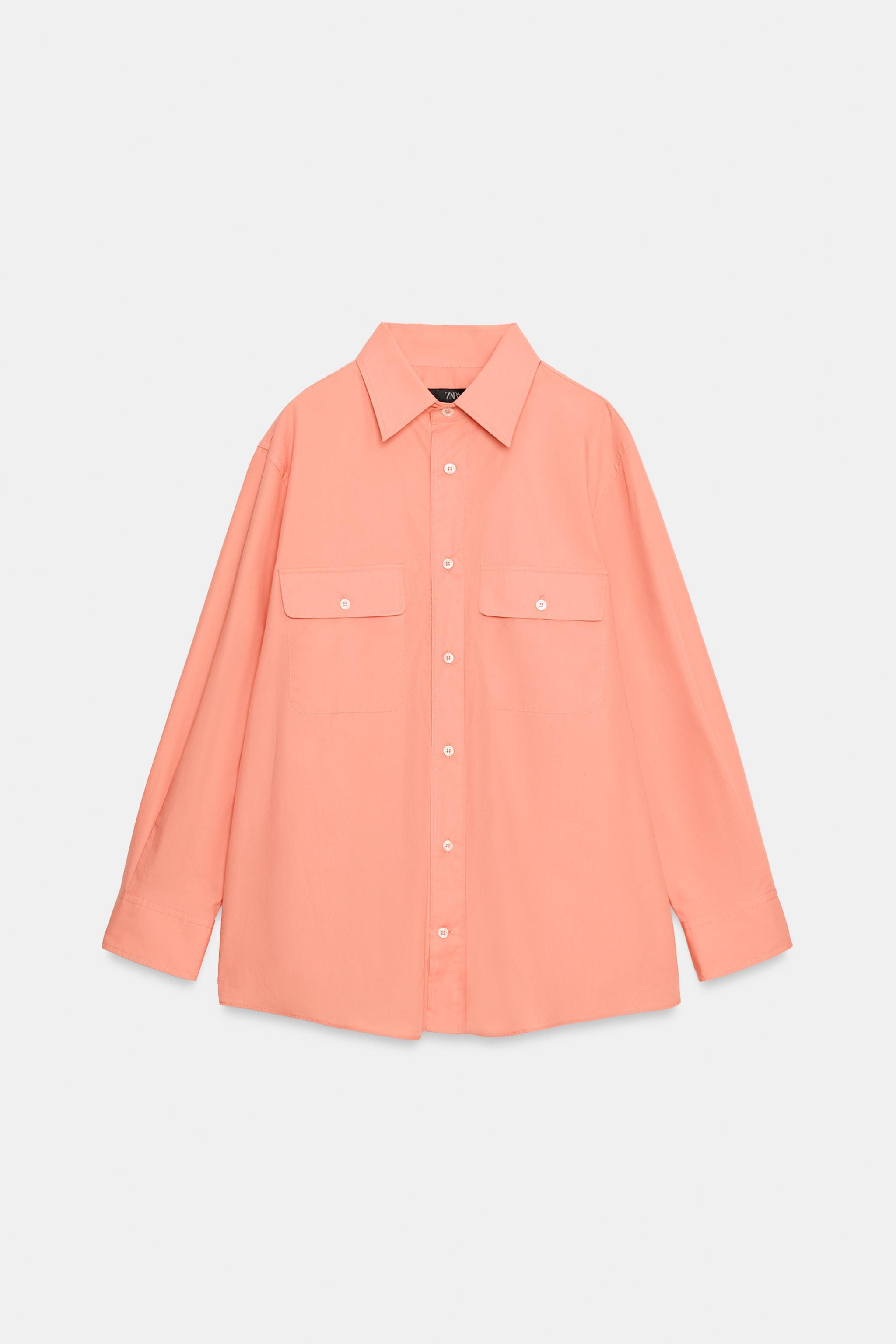 ZARA WOMAN COLLECTION. Shirt crafted from cotton-blend fabric. Featuring a lapel collar, long sle... | Zara US