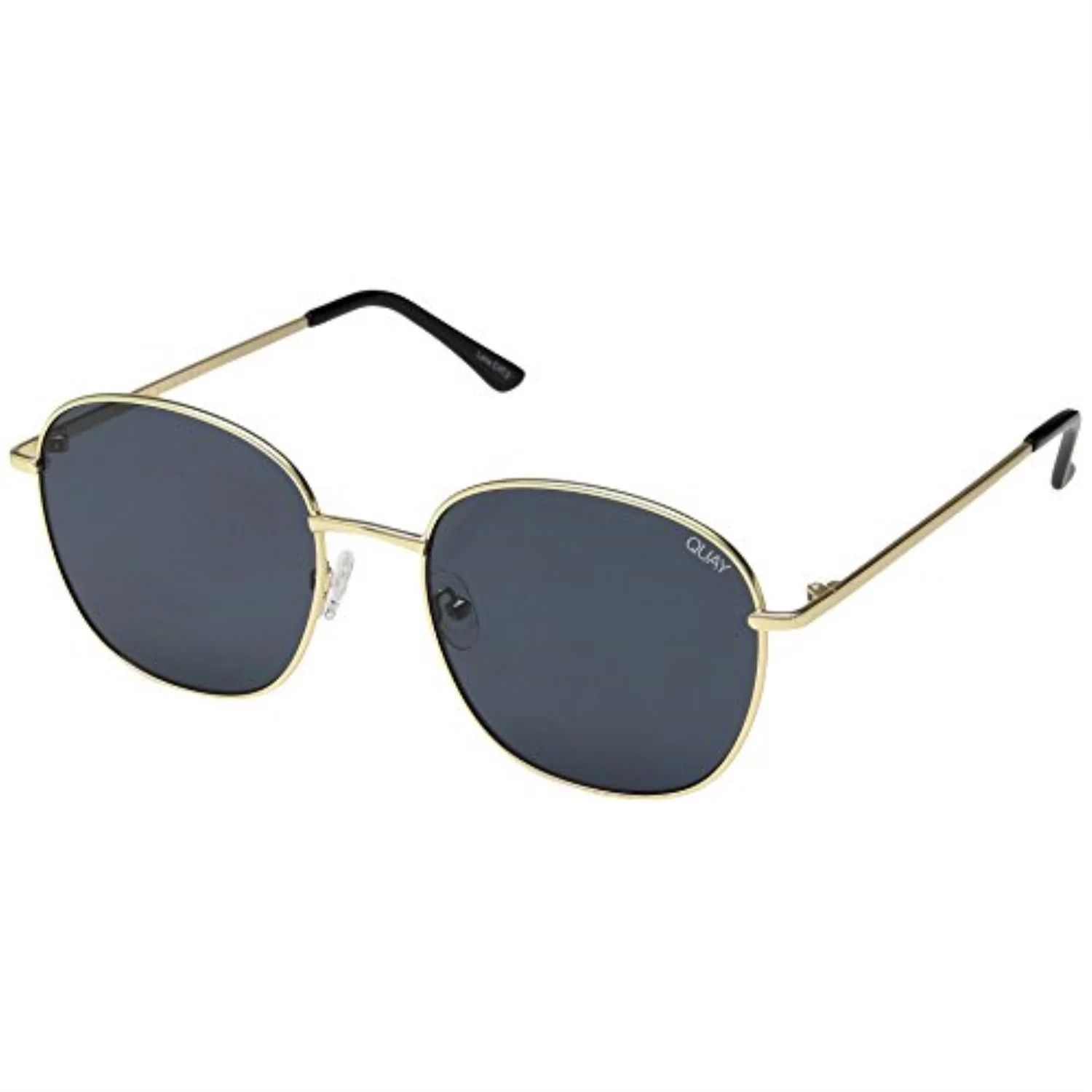 quay australia jezabell women's sunglasses minimal round sunnies - gold/smoke - Walmart.com | Walmart (US)