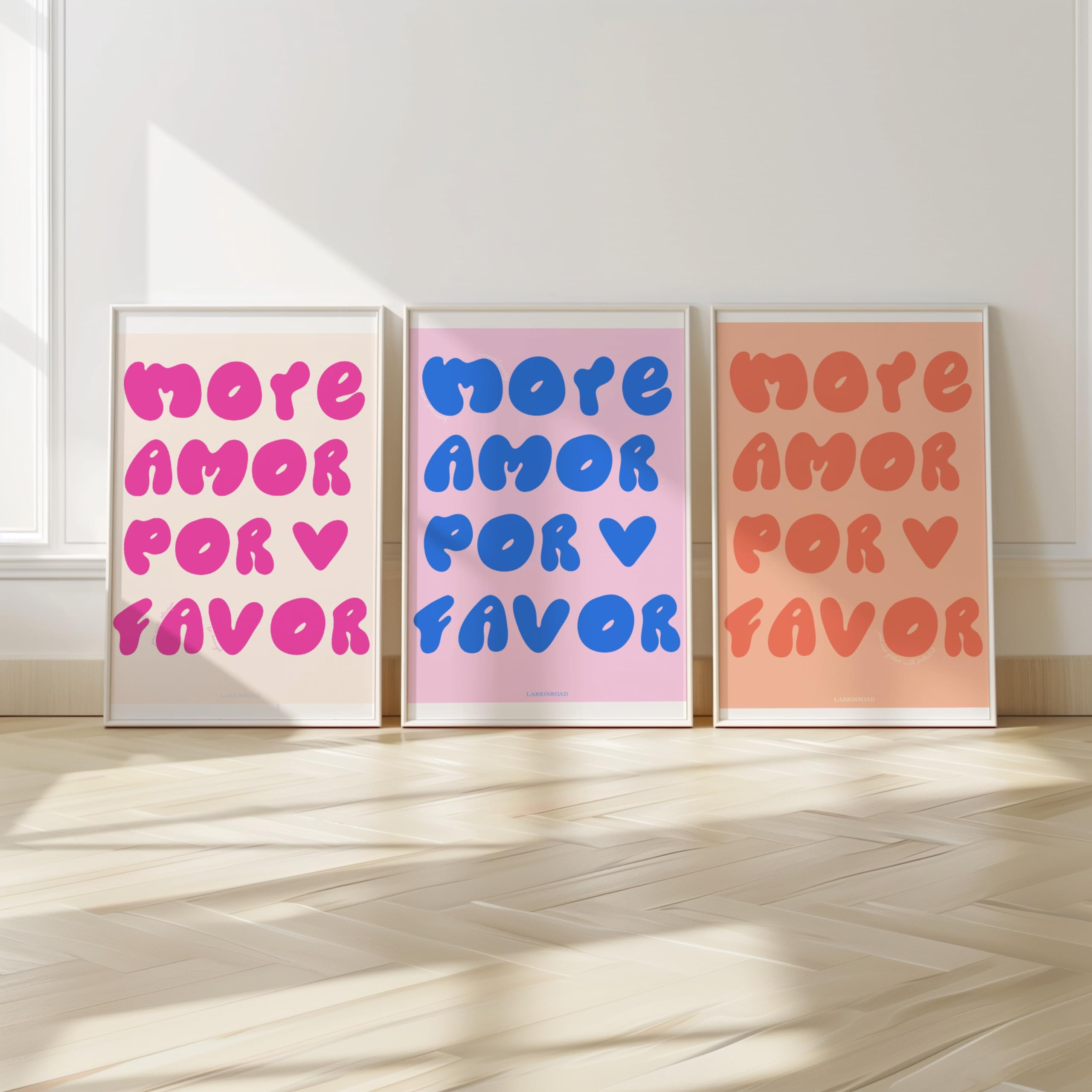 LARKINROAD More Amor Quote Poster - 12x16 Inspirational Wall Art Print Set- Modern Minimalist Off... | Amazon (US)