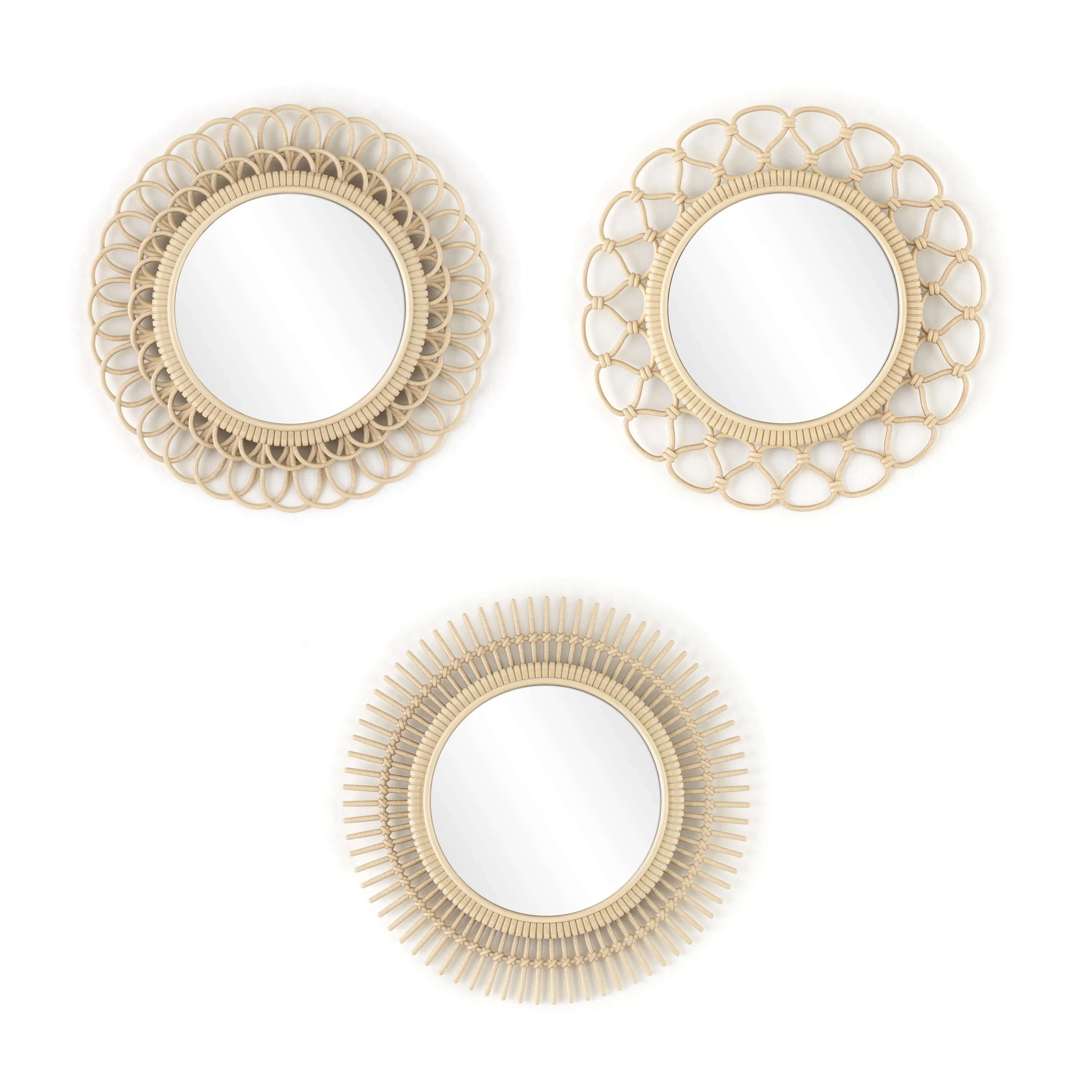 Better Homes & Garden 3 piece Faux Woven Wicker Mirror Set - Walmart.com | Walmart (US)