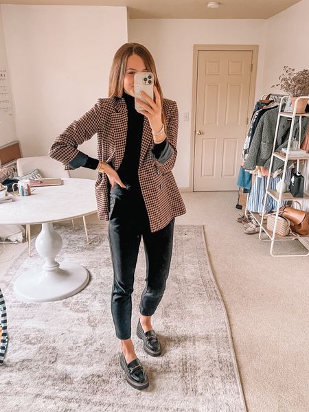 Comfy but make it business casual, wear stretchy dress pants with a comfy turtleneck add a blazer and loafers and good to go! 

#LTKSeasonal