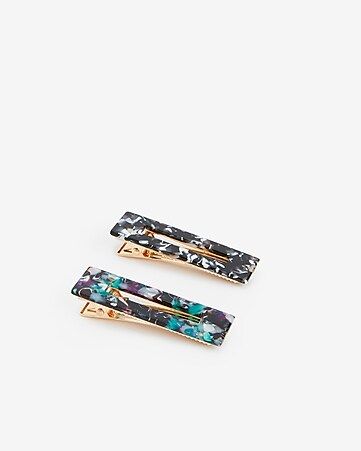 noir set of 2 resin hair clips | Express