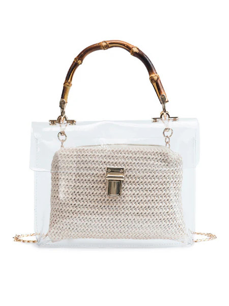 'Unnie' Bamboo Handle Transparent Bag (3 Colors) | Goodnight Macaroon