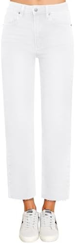 KDF Women's Cropped Straight Leg Jeans - High Waisted Jeans for Women 7/8 Length Denim Pants with... | Amazon (US)