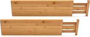 Lipper International 8897 Bamboo Wood Custom Fit Adjustable Deep Kitchen Drawer Dividers, Set of ... | Amazon (US)