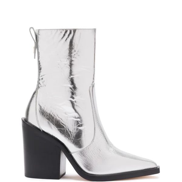 James Boot In Silver Crinkled Leather | Larroude