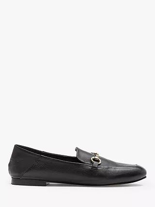 Mint Velvet Camille Leather Loafers, Black | John Lewis (UK)
