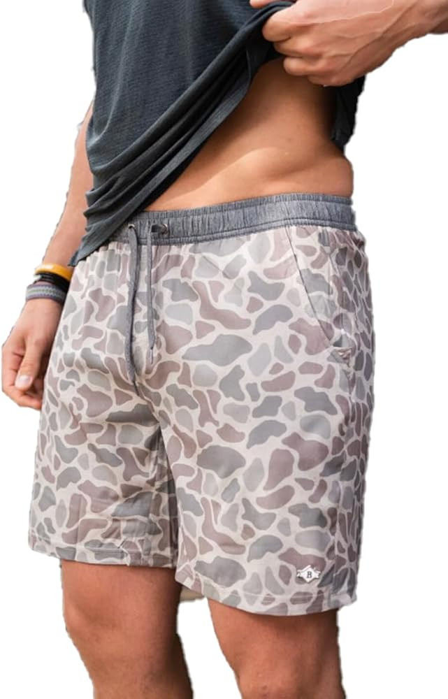 Burlebo White Speckled Athletic Shorts - White Liner | Amazon (US)