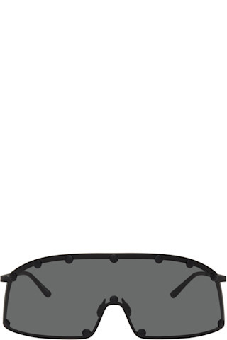 Black Temple Shielding Sunglasses | SSENSE